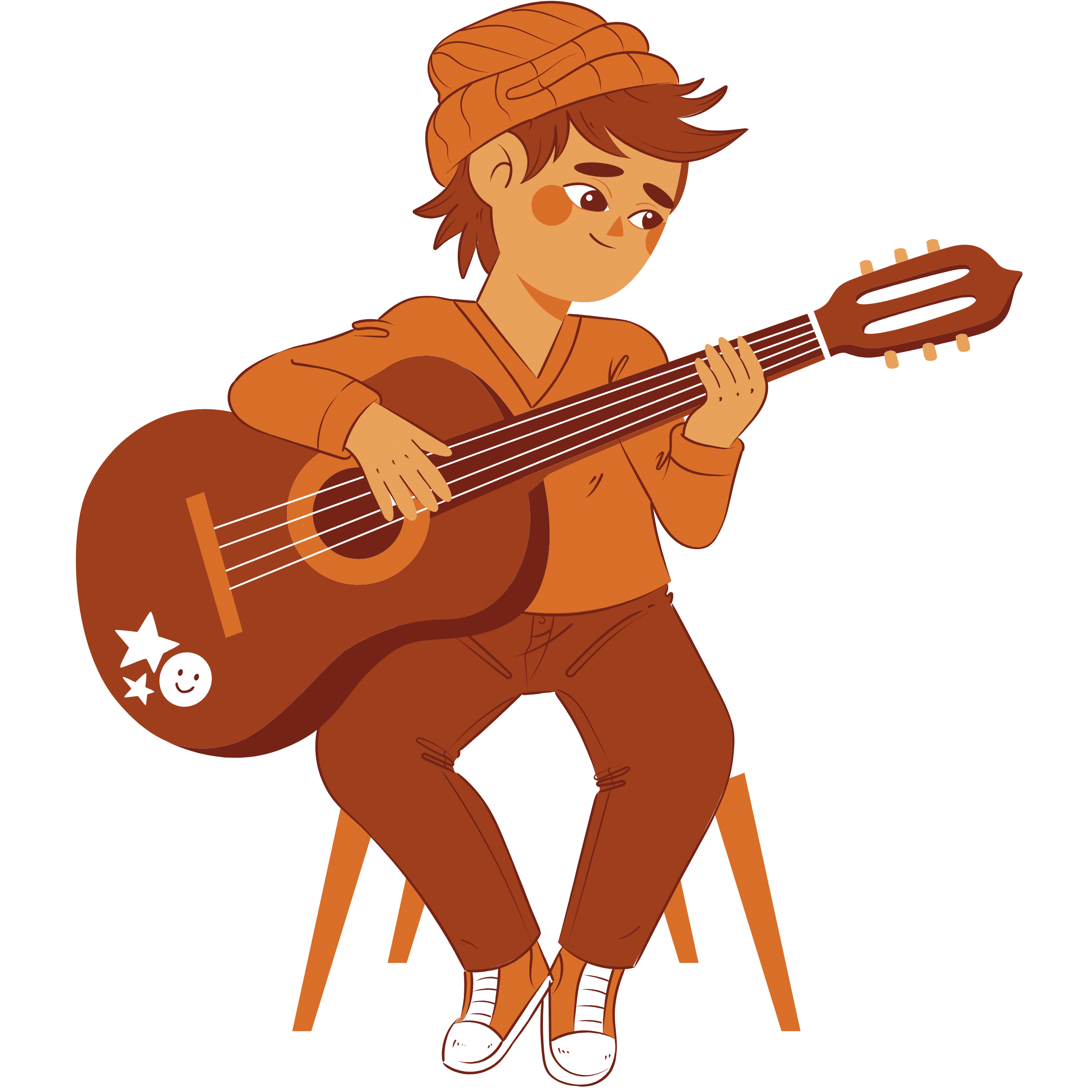 Boy playing guitar Image